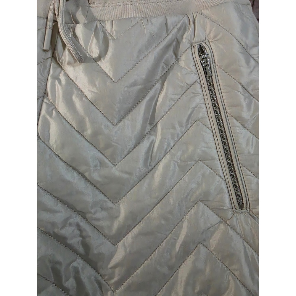 Athleta Whisper Featherless Quilted Joggers Beige Tan Size 4 Insulated Pants - Picture 3 of 6